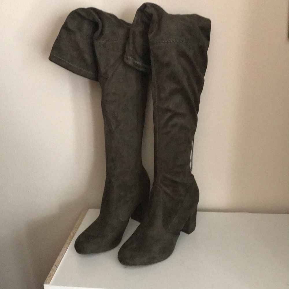 Olive green thigh highs